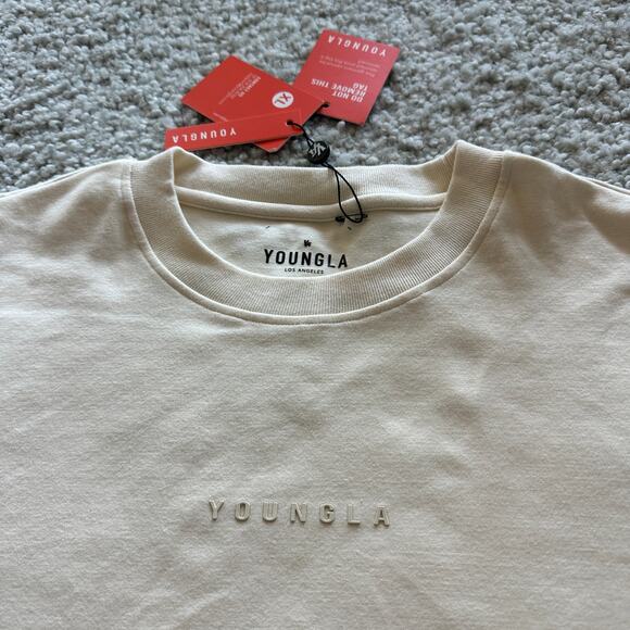 Men's YoungLA  Thick#450 CloudFoamLongSleeveCrewNeck, XL, NWT, Cream - Picture 3 of 6